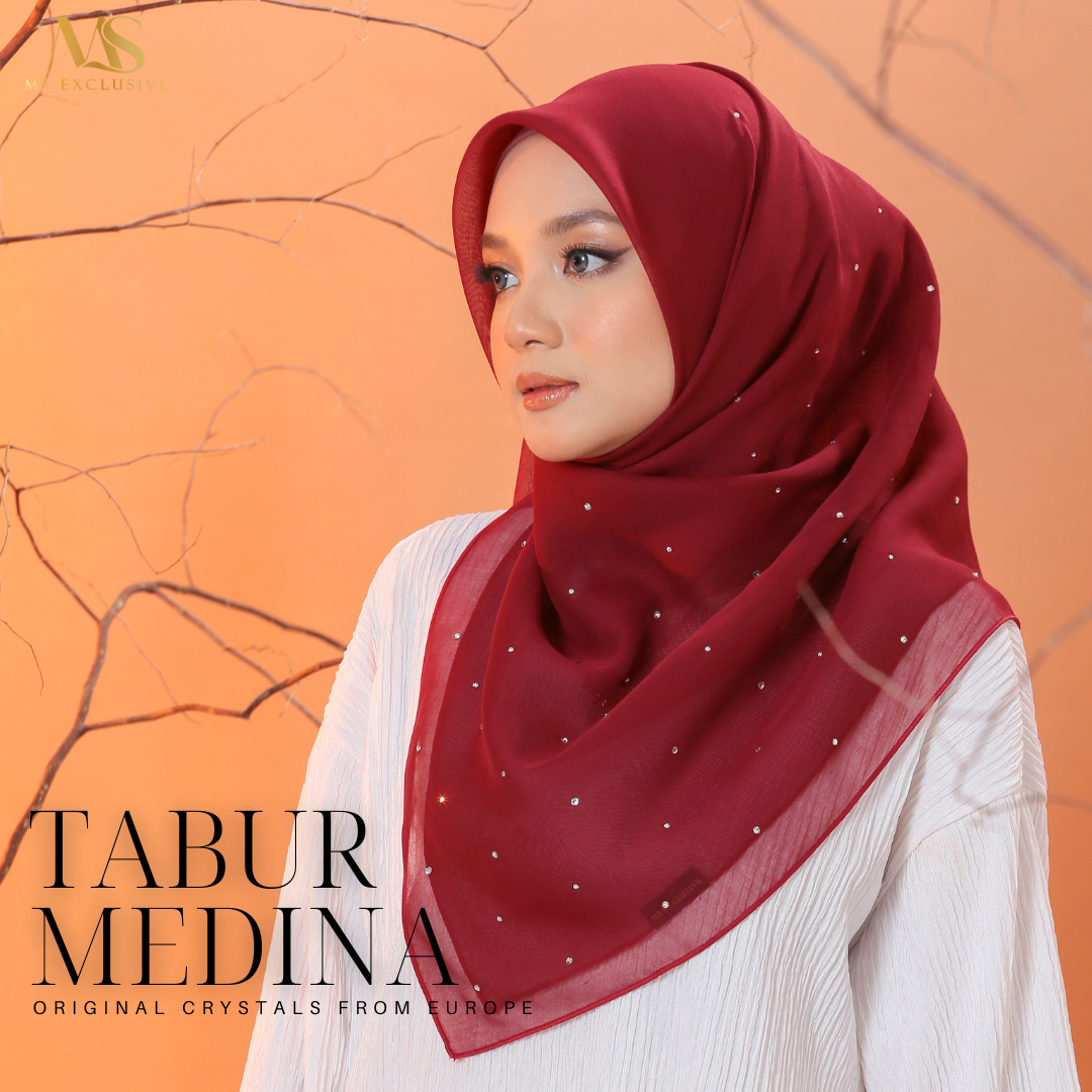 Tudung Bawal Tabur Medina Crystal SWA (Bawal No 1)