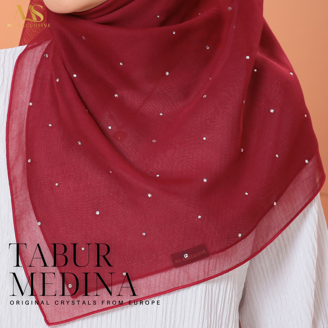 Tudung Bawal Tabur Medina Crystal SWA (Bawal No 1)