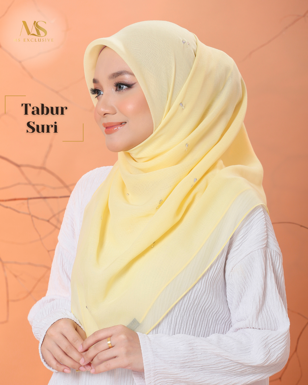 Tudung Bawal Tabur Suri Crystal SWA (Bawal No 1)