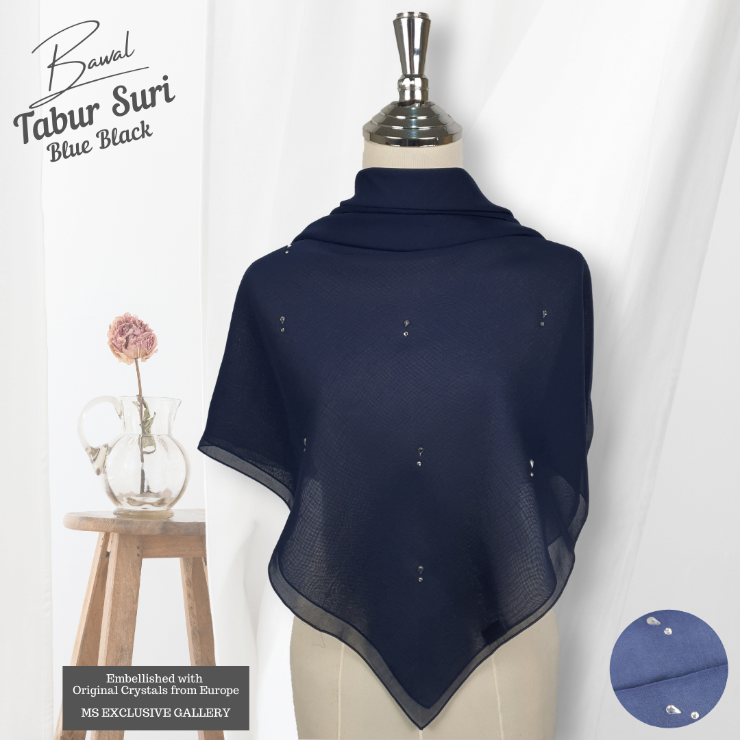 Tudung Bawal Tabur Suri Crystal SWA (Bawal No 1)
