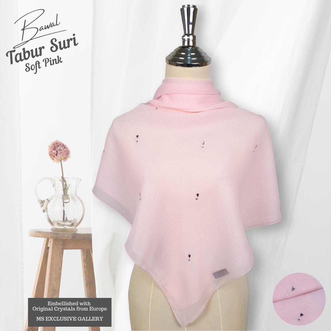 Tudung Bawal Tabur Suri Crystal SWA (Bawal No 1)