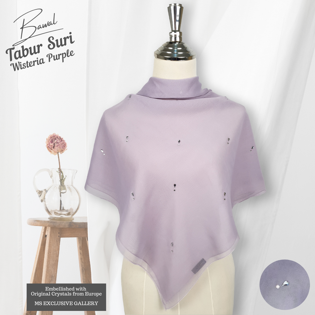 Tudung Bawal Tabur Suri Crystal SWA (Bawal No 1)