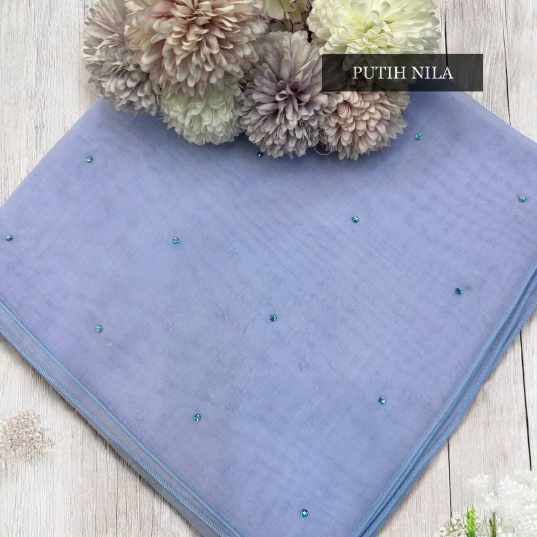 Tudung Bawal Tabur Crystal Colour (Bawal No 1)