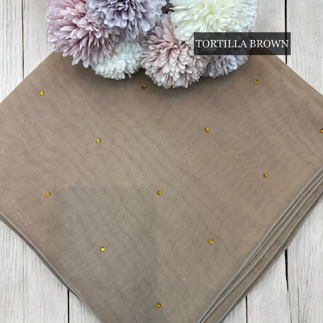 Tudung Bawal Tabur Crystal Colour (Bawal No 1)