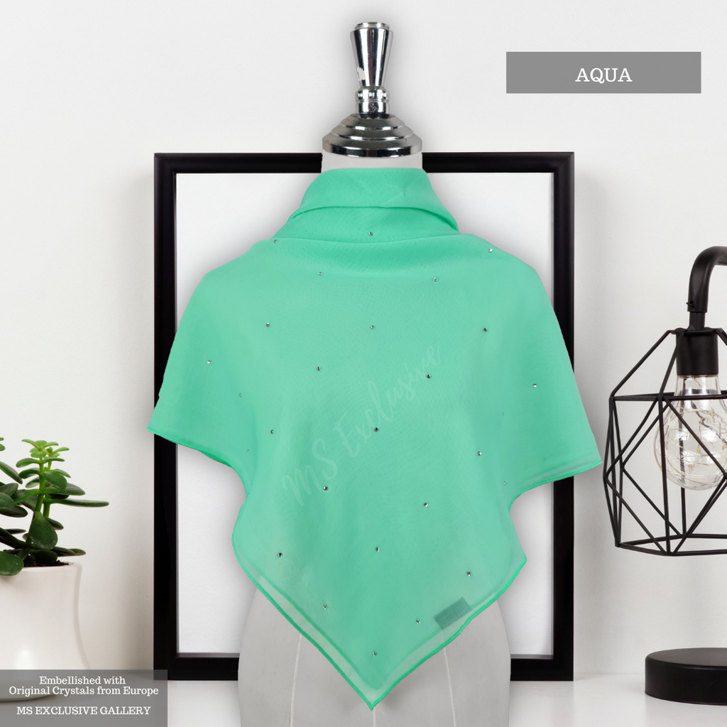 Tudung Bawal Tabur Crystal SWA (Bawal No 1)