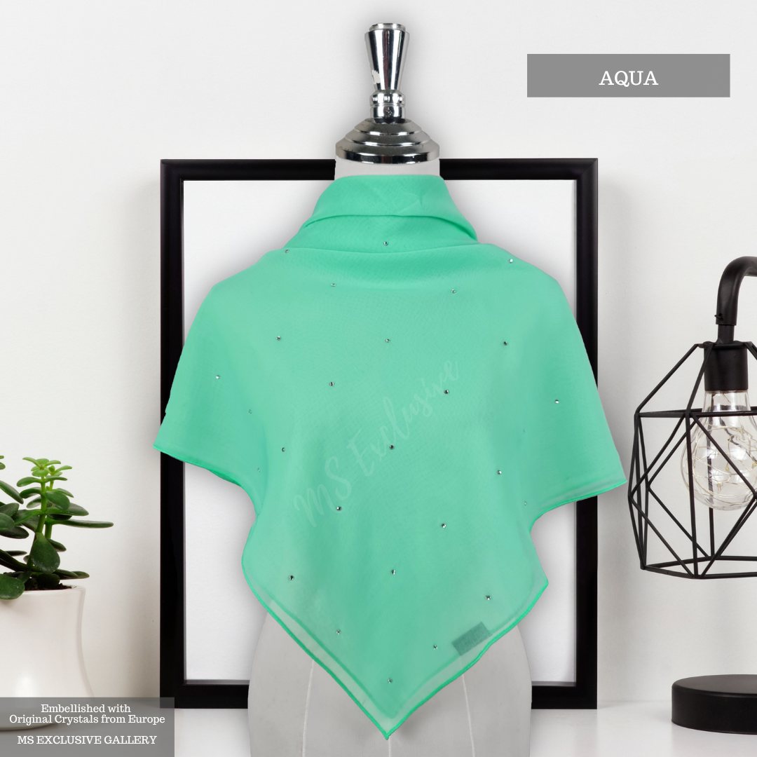 Tudung Bawal Tabur Crystal SWA (Bawal No 1)