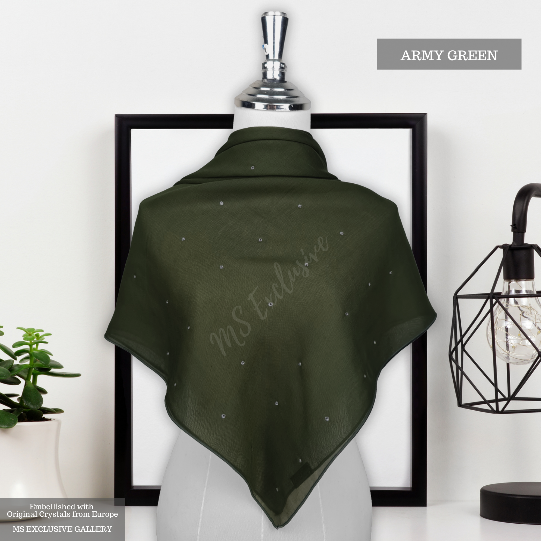 Tudung Bawal Tabur Crystal SWA (Bawal No 1)