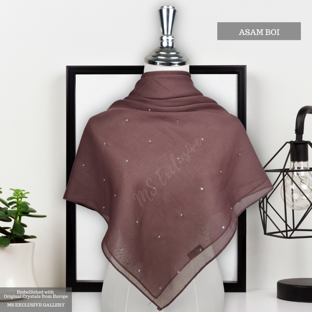 Tudung Bawal Tabur Crystal SWA (Bawal No 1)