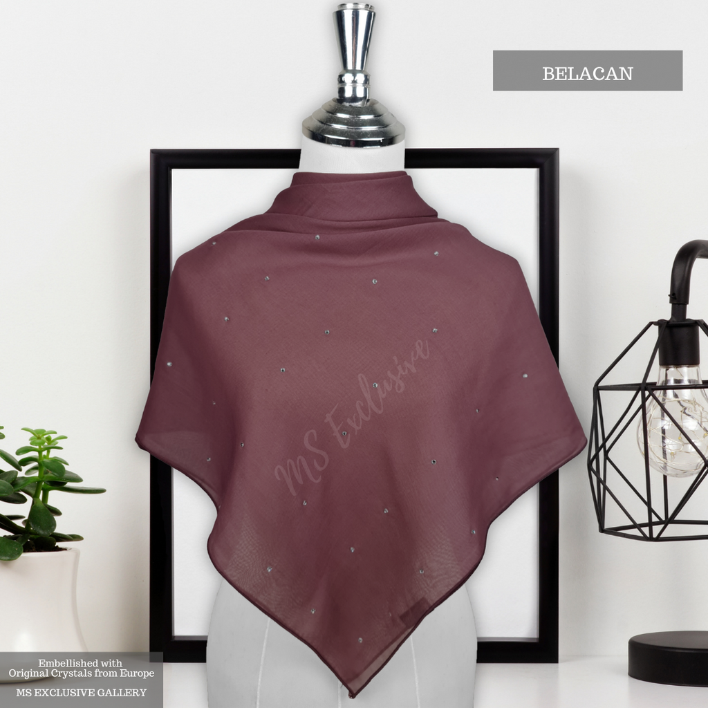 Tudung Bawal Tabur Crystal SWA (Bawal No 1)