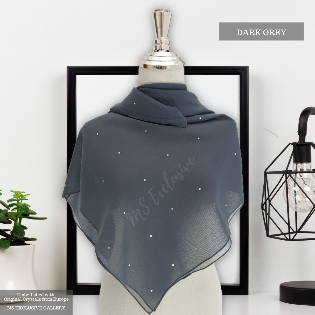 Tudung Bawal Tabur Crystal SWA (Bawal No 1)