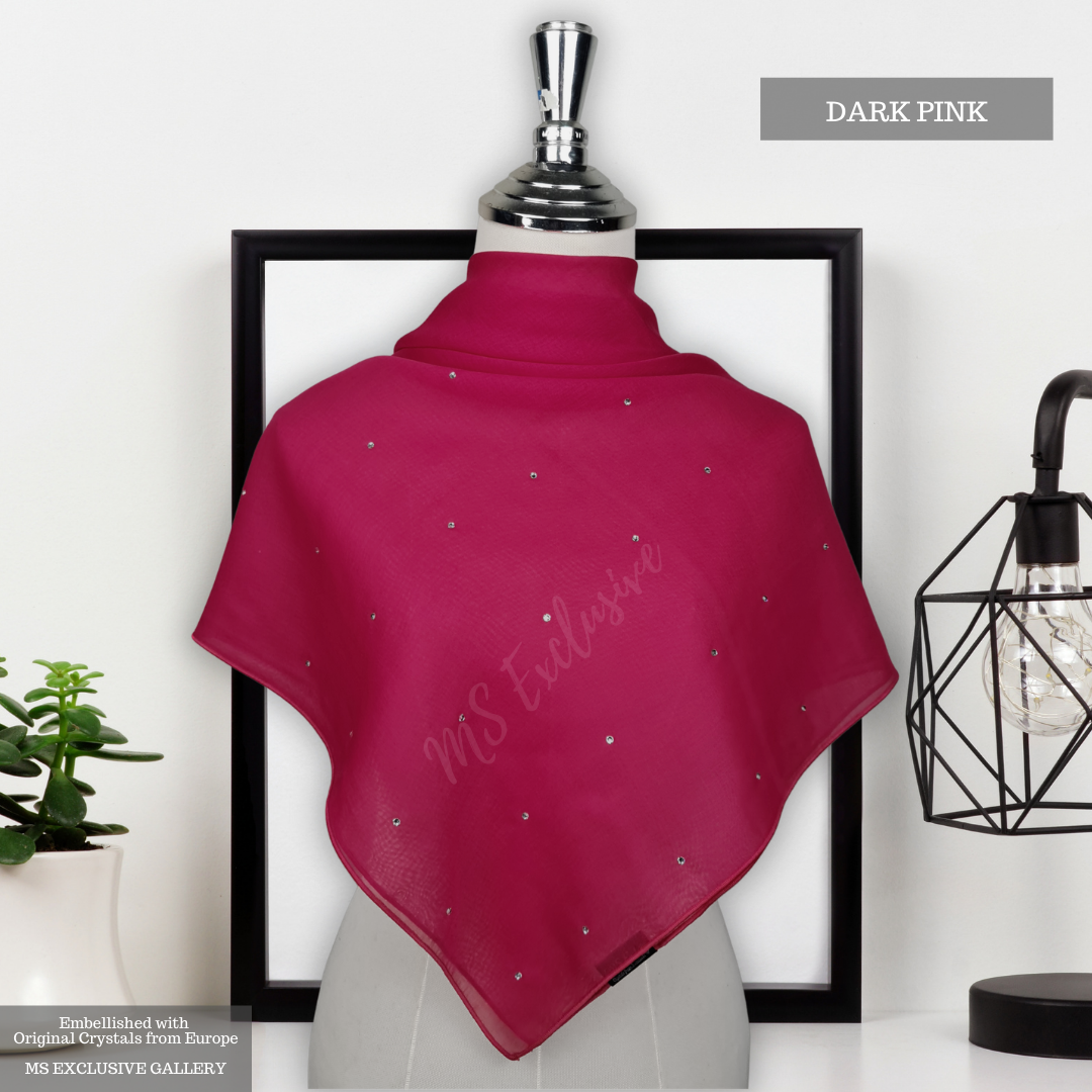Tudung Bawal Tabur Crystal SWA (Bawal No 1)