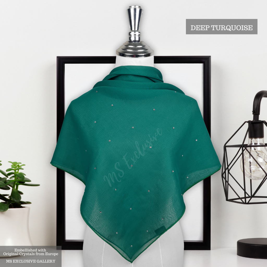 Tudung Bawal Tabur Crystal SWA (Bawal No 1)