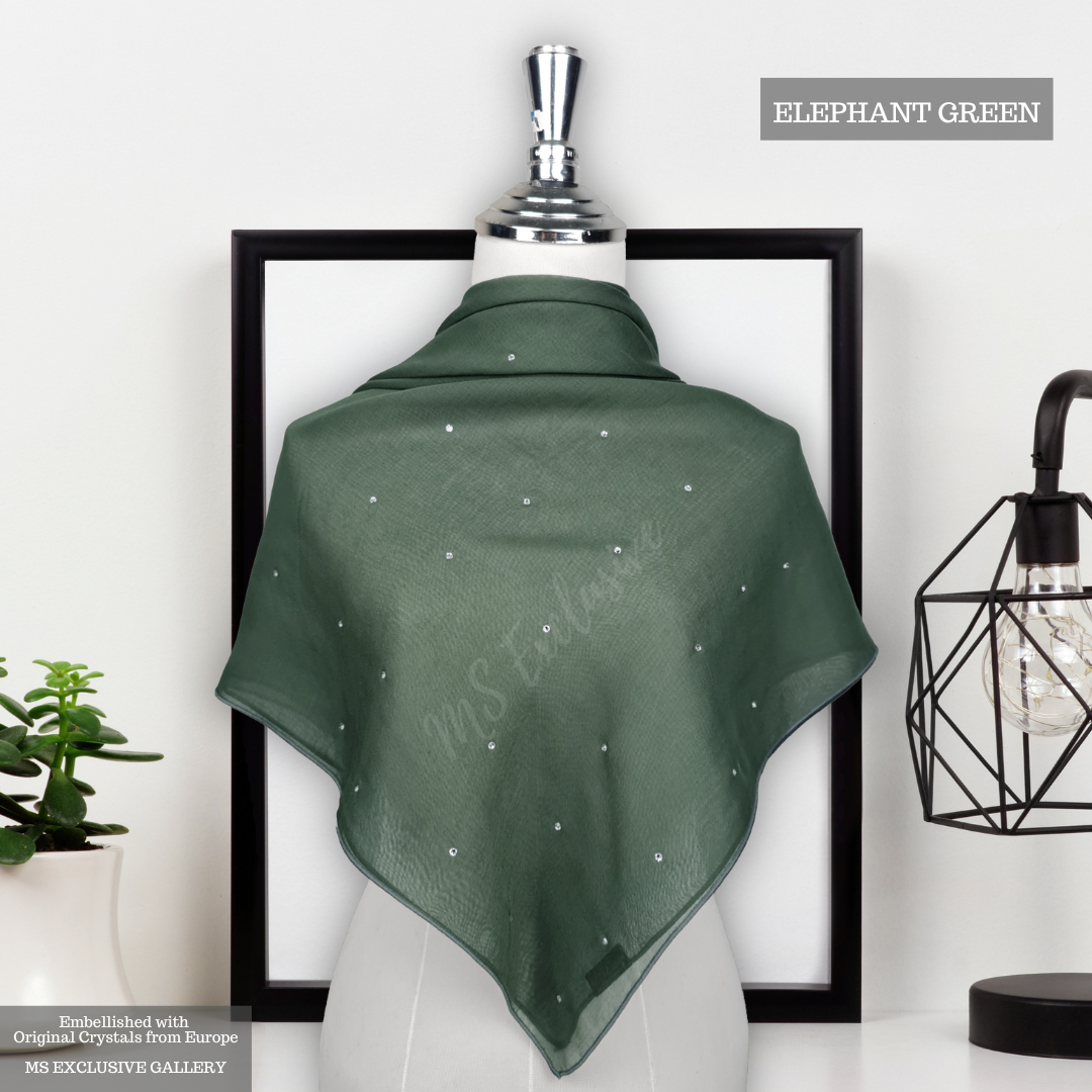 Tudung Bawal Tabur Crystal SWA (Bawal No 1)