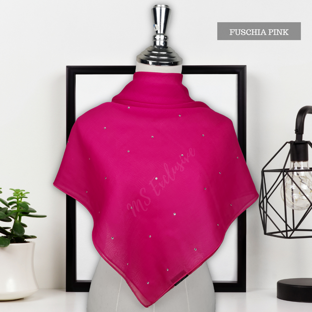 Tudung Bawal Tabur Crystal AB Premium (Bawal No 1)