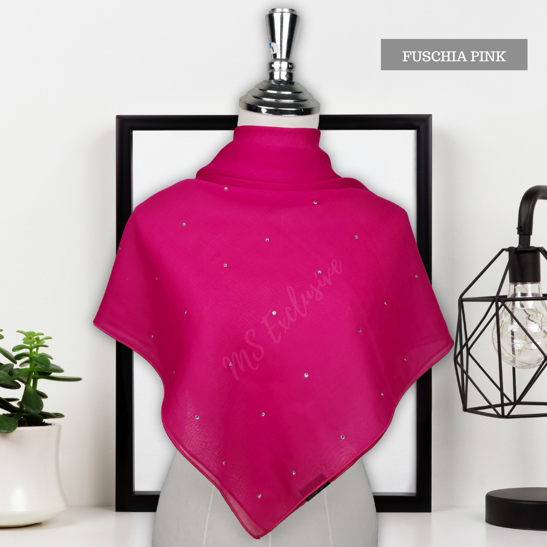Tudung Bawal Tabur Crystal AB Premium (Bawal No 1)