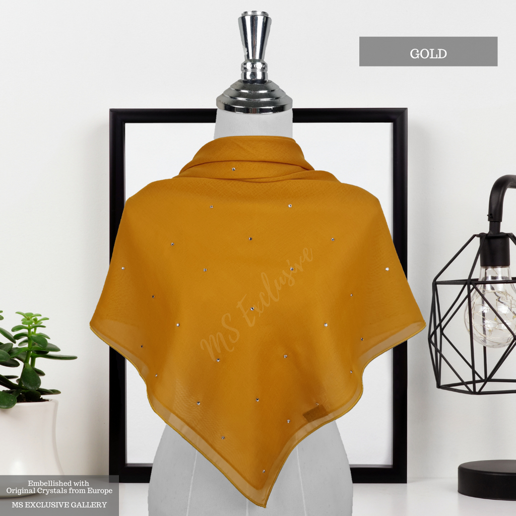 Tudung Bawal Tabur Crystal SWA (Bawal No 1)