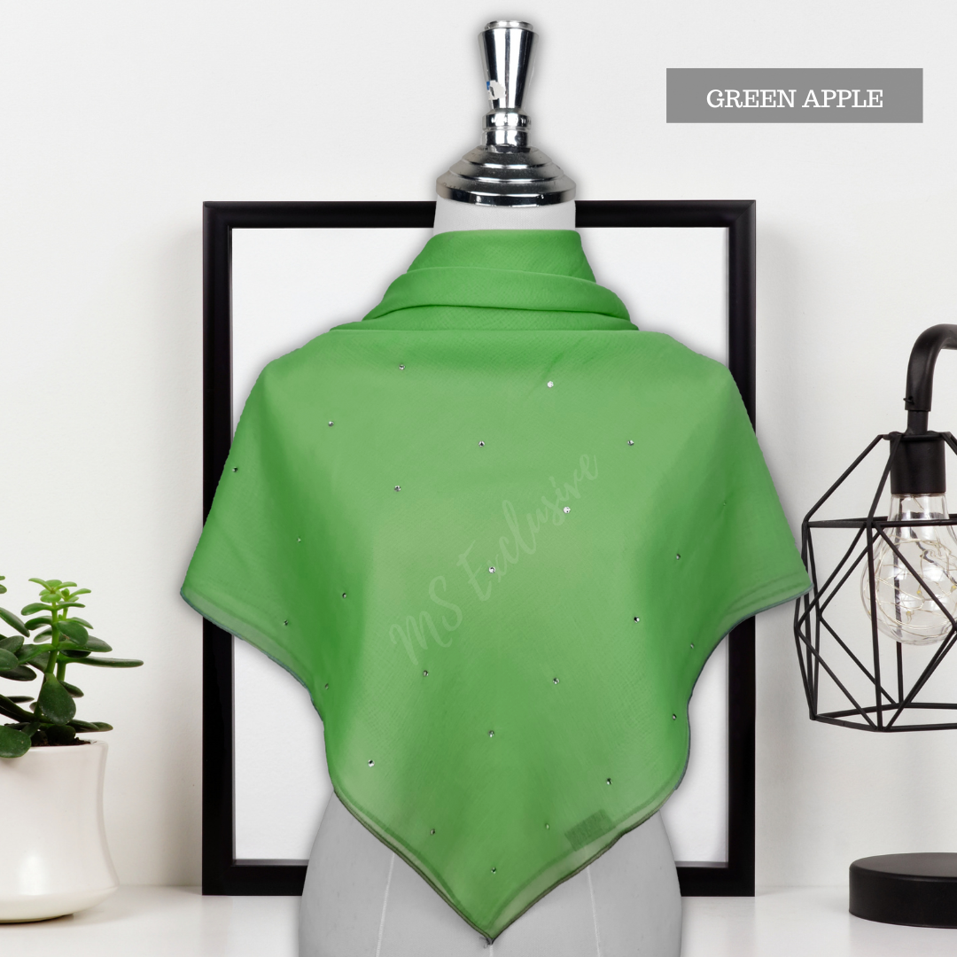Tudung Bawal Tabur Crystal SWA (Bawal No 1)