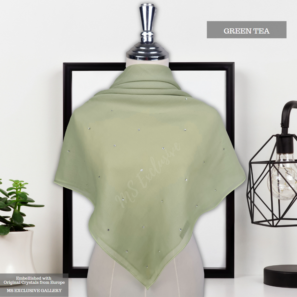 Tudung Bawal Tabur Crystal AB Premium (Bawal No 1)