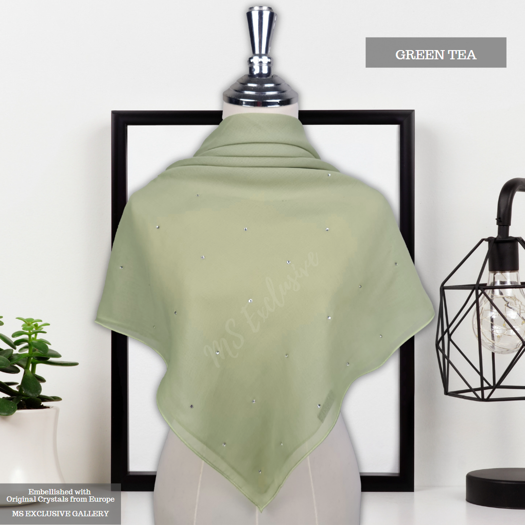 Tudung Bawal Tabur Crystal AB Premium (Bawal No 1)