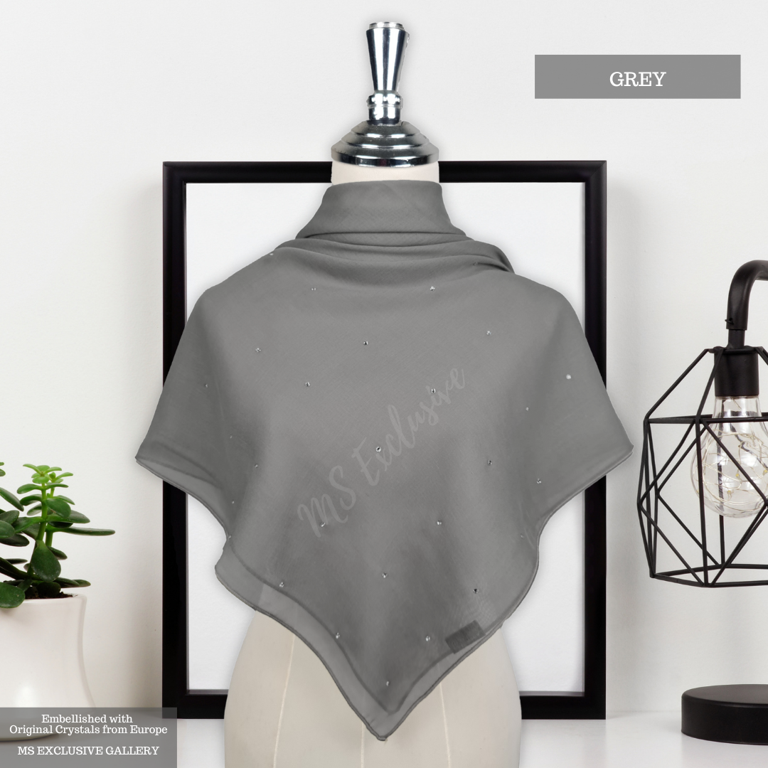 Tudung Bawal Tabur Crystal SWA (Bawal No 1)