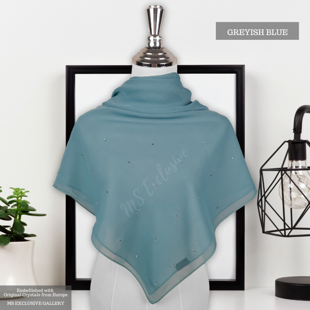 Tudung Bawal Tabur Crystal SWA (Bawal No 1)