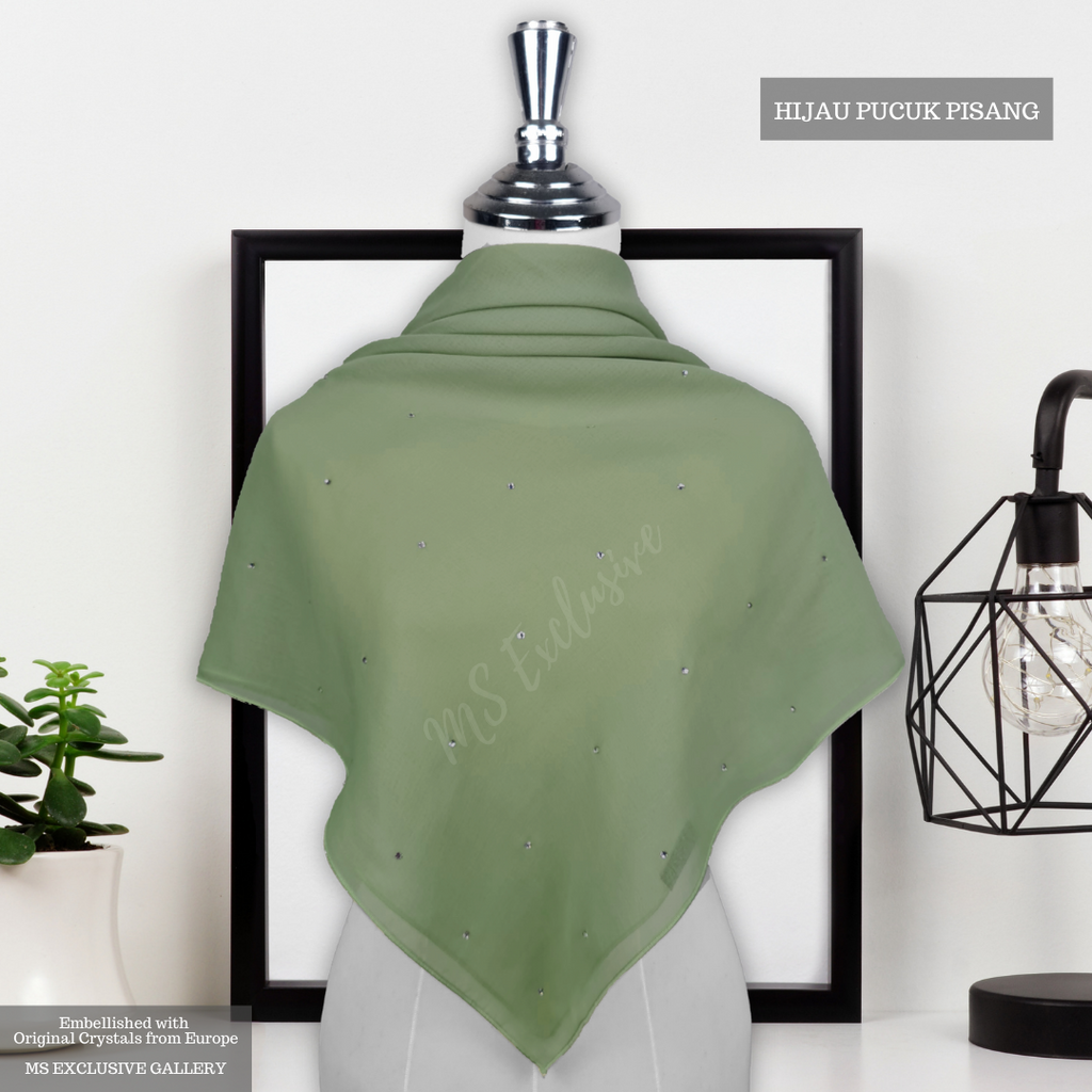 Tudung Bawal Tabur Crystal SWA (Bawal No 1)