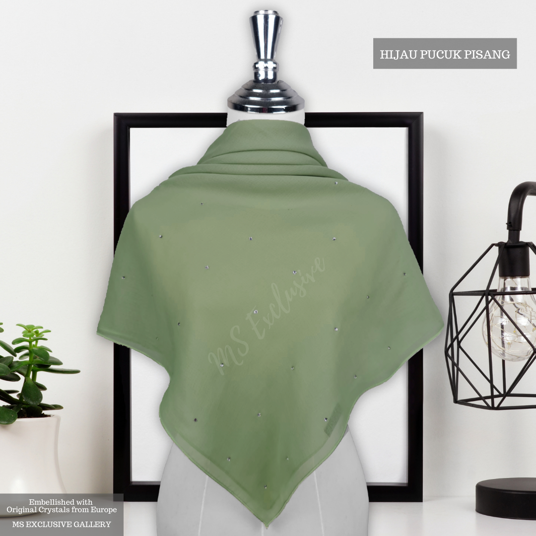Tudung Bawal Tabur Crystal SWA (Bawal No 1)