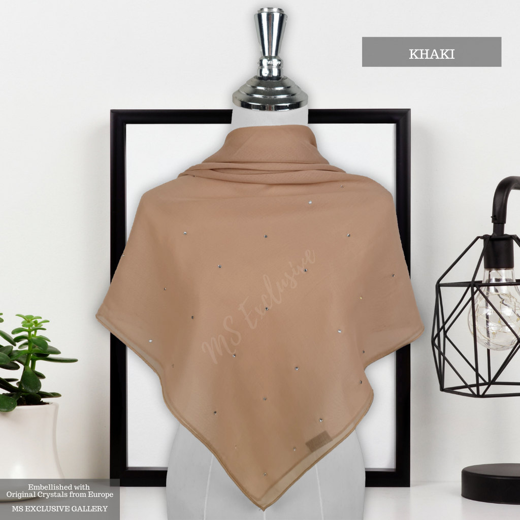 Tudung Bawal Tabur Crystal SWA (Bawal No 1)