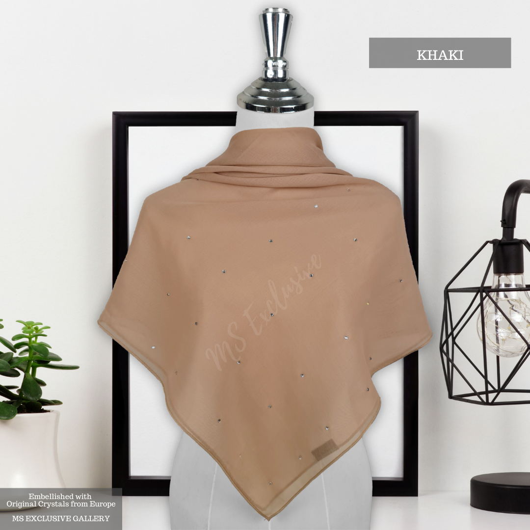 Tudung Bawal Tabur Crystal SWA (Bawal No 1)