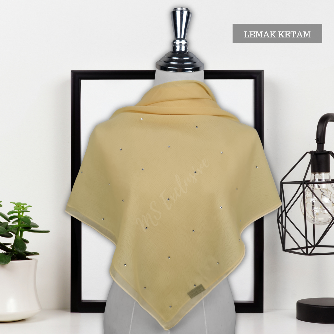 Tudung Bawal Tabur Crystal AB Premium (Bawal No 1)