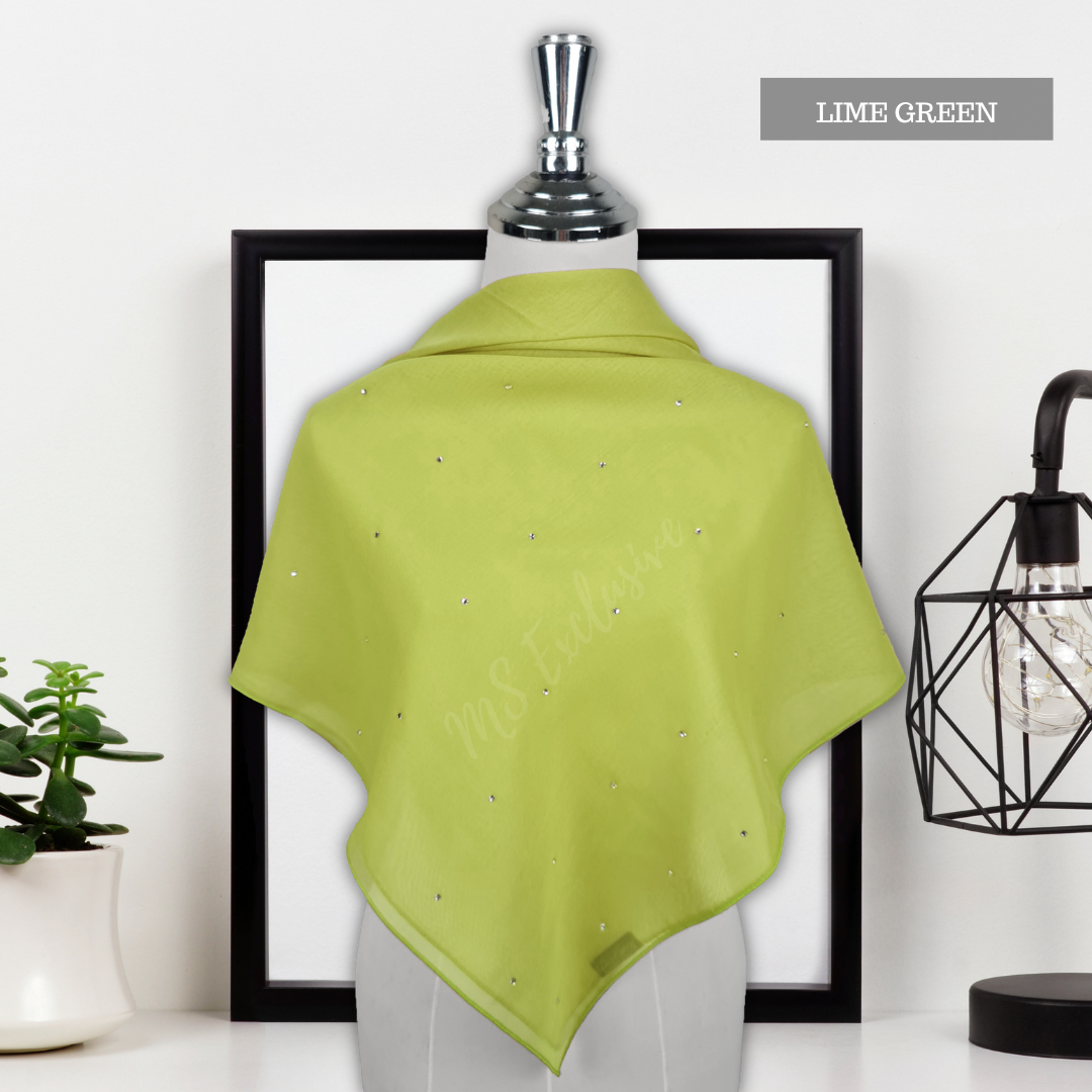 Tudung Bawal Tabur Crystal AB Premium (Bawal No 1)