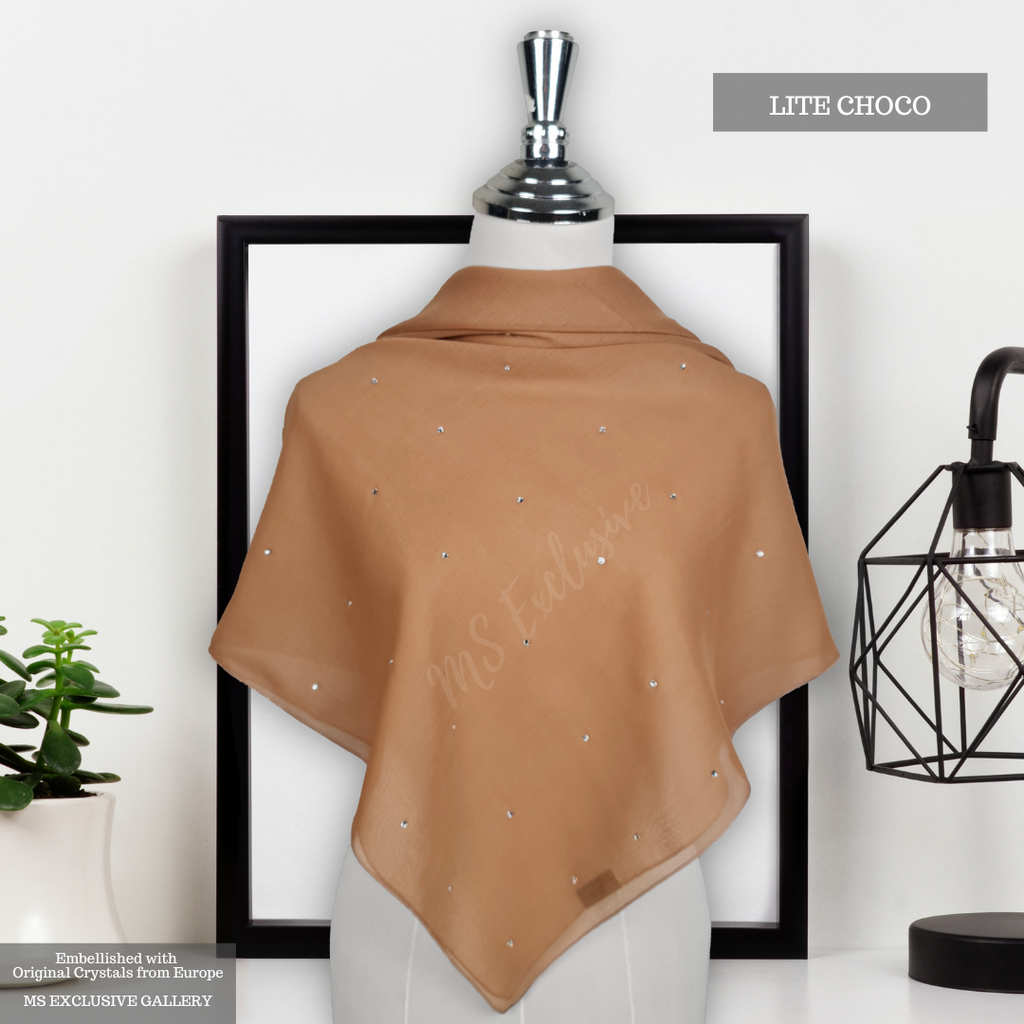 Tudung Bawal Tabur Crystal SWA (Bawal No 1)