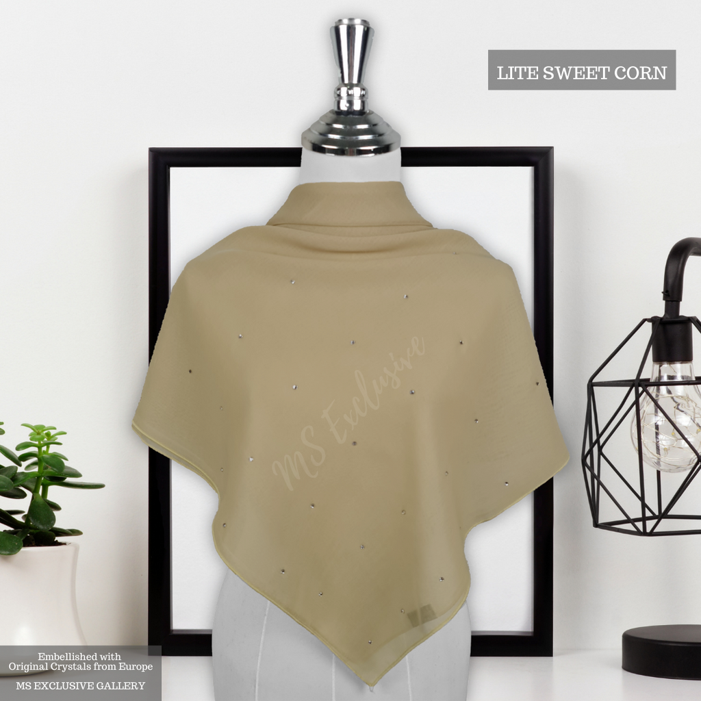 Tudung Bawal Tabur Crystal SWA (Bawal No 1)