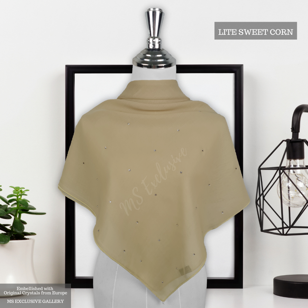 Tudung Bawal Tabur Crystal SWA (Bawal No 1)