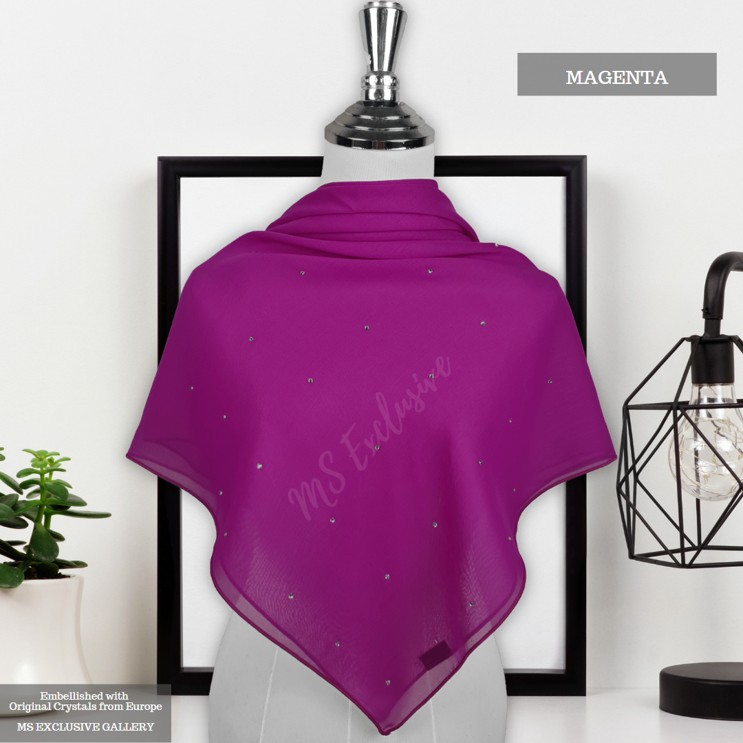 Tudung Bawal Tabur Crystal SWA (Bawal No 1)