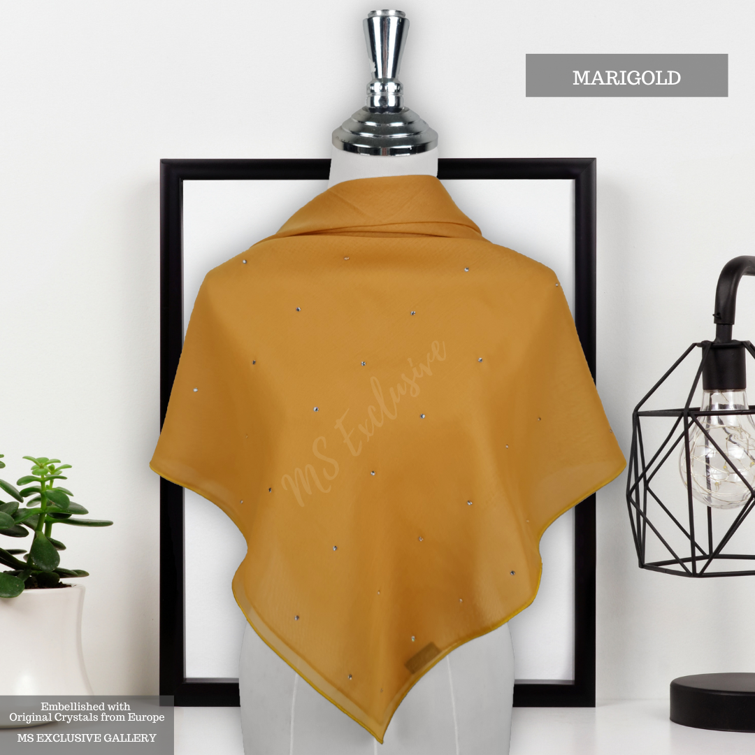 Tudung Bawal Tabur Crystal SWA (Bawal No 1)