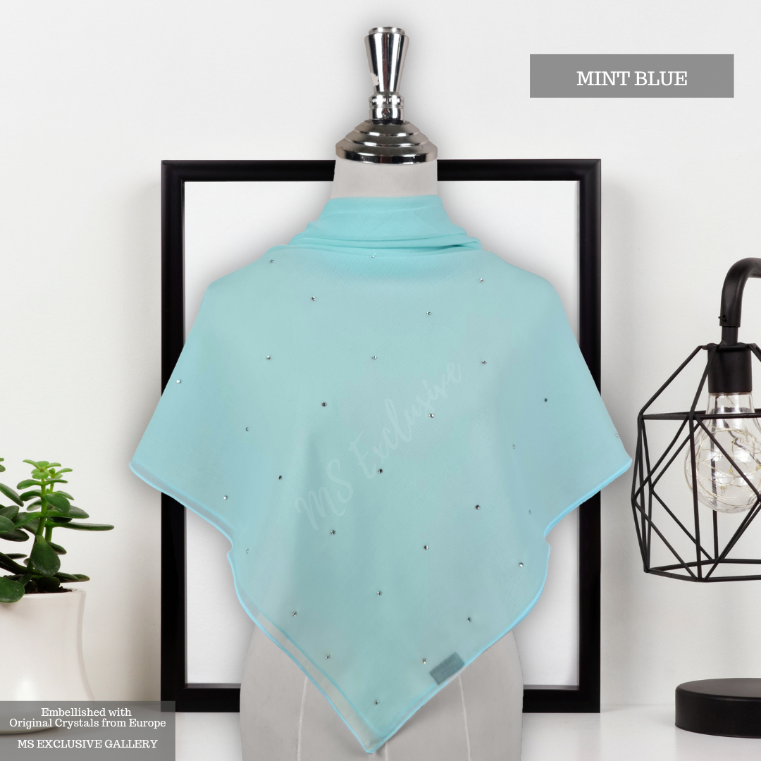 Tudung Bawal Tabur Crystal SWA (Bawal No 1)