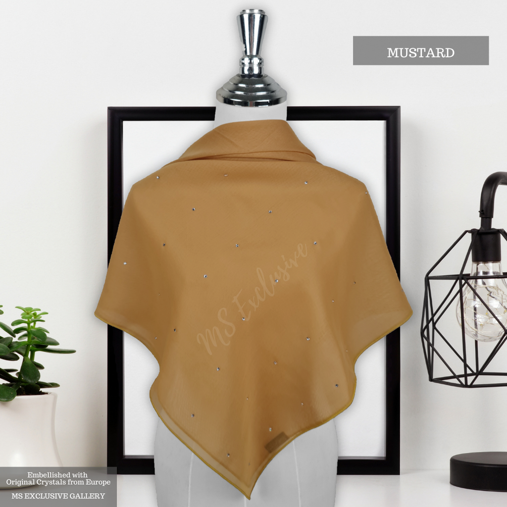 Tudung Bawal Tabur Crystal SWA (Bawal No 1)