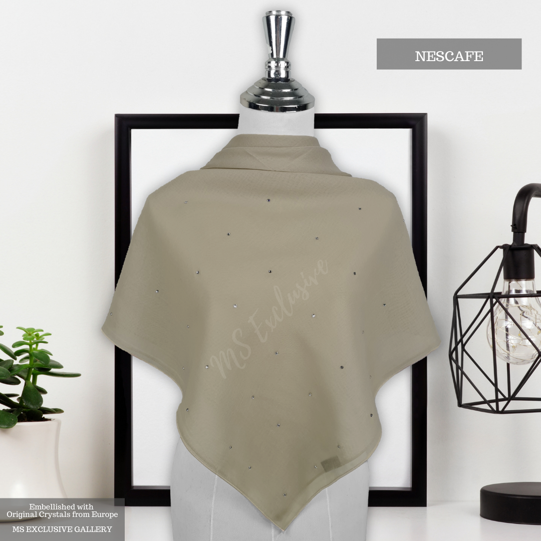 Tudung Bawal Tabur Crystal SWA (Bawal No 1)