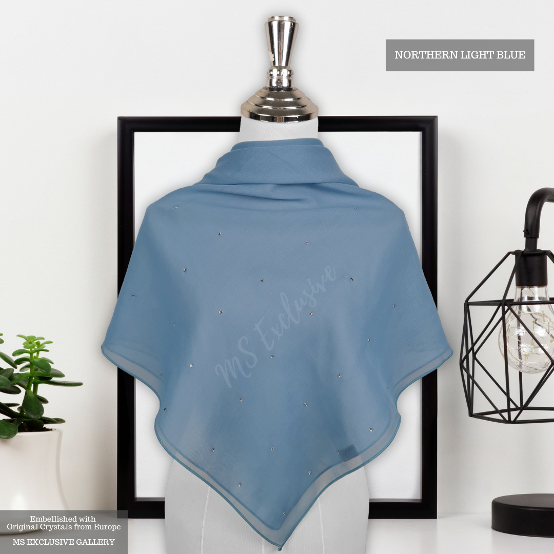 Tudung Bawal Tabur Crystal SWA (Bawal No 1)