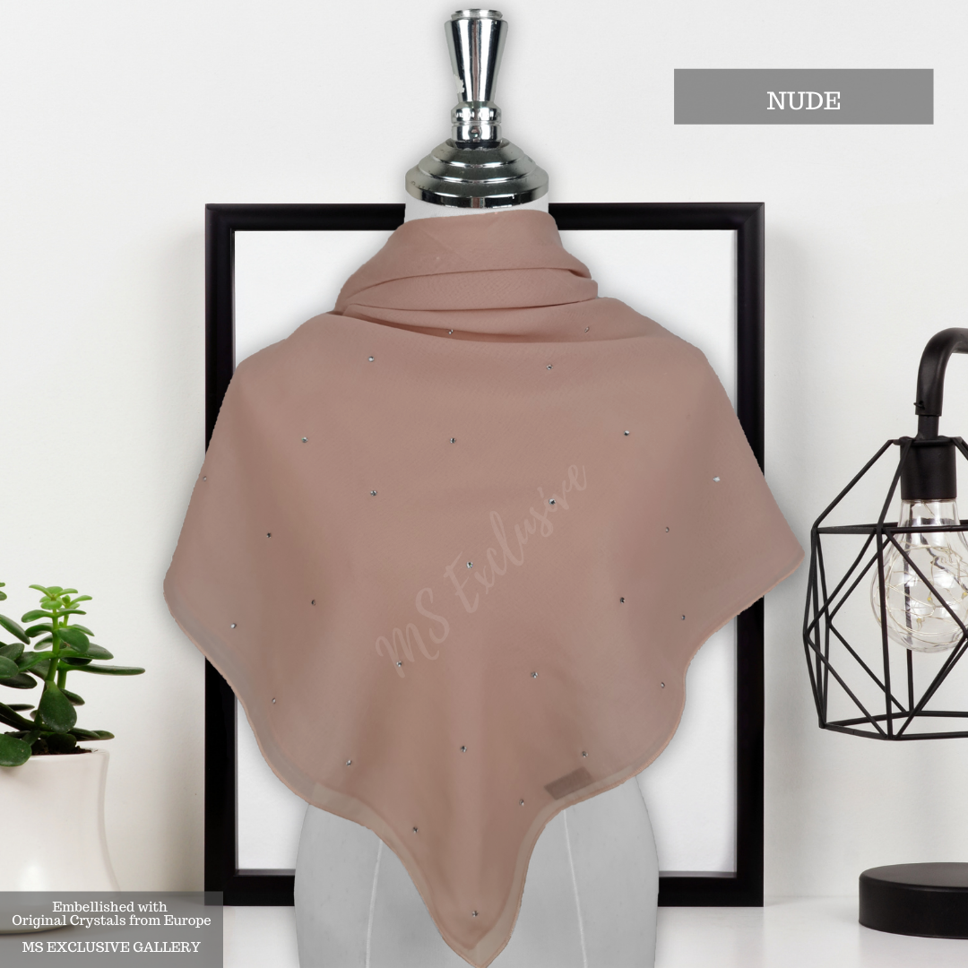 Tudung Bawal Tabur Crystal SWA (Bawal No 1)
