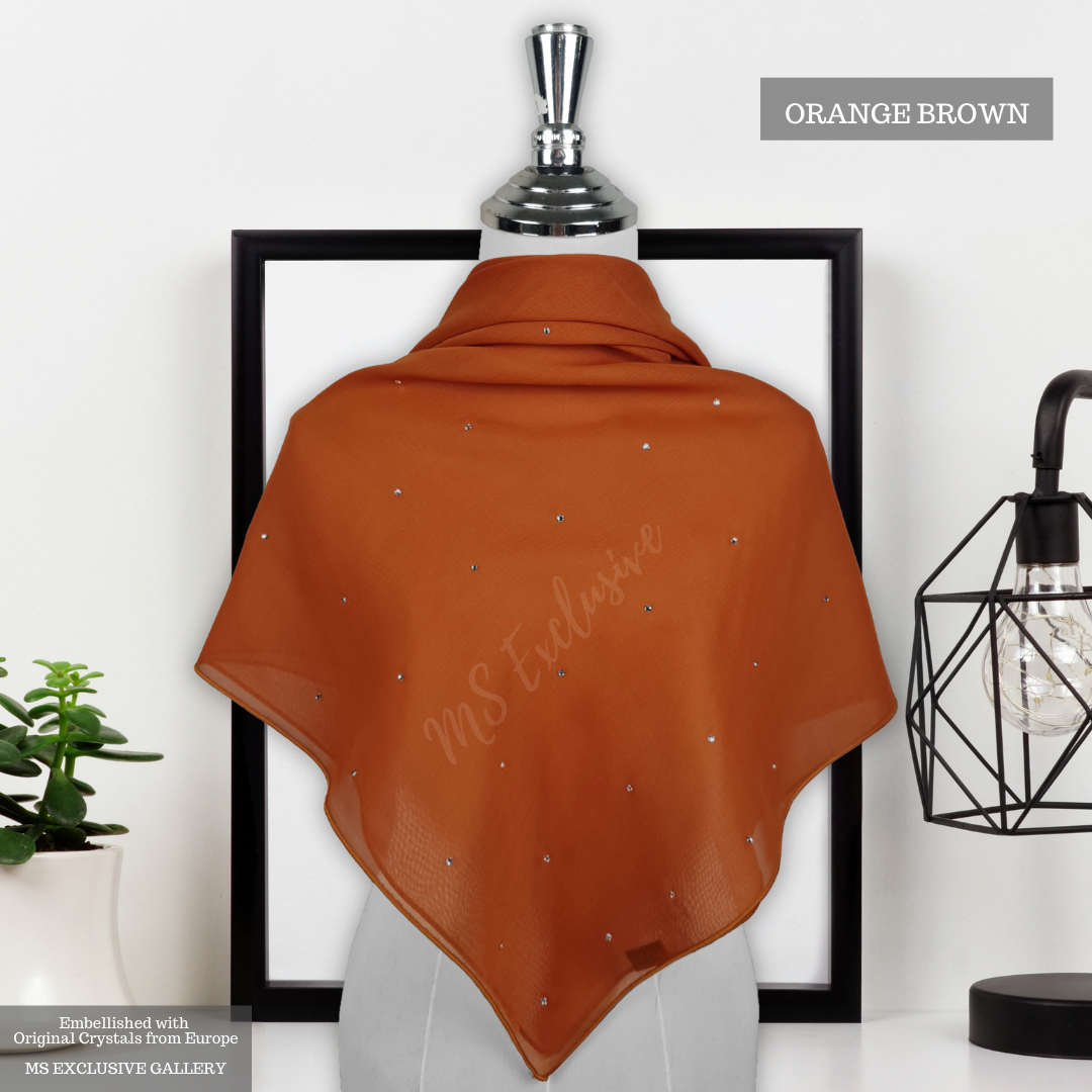 Tudung Bawal Tabur Crystal SWA (Bawal No 1)