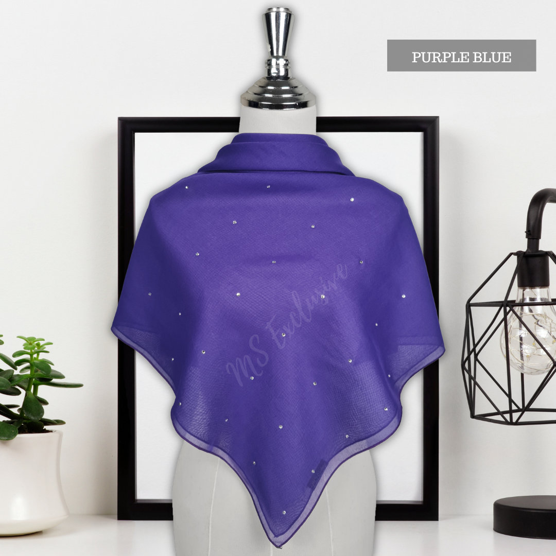 Tudung Bawal Tabur Crystal AB Premium (Bawal No 1)
