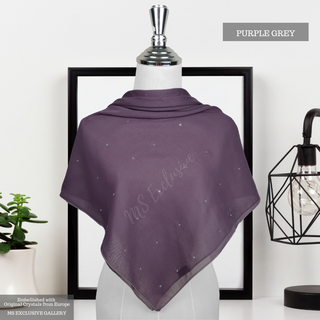 Tudung Bawal Tabur Crystal SWA (Bawal No 1)