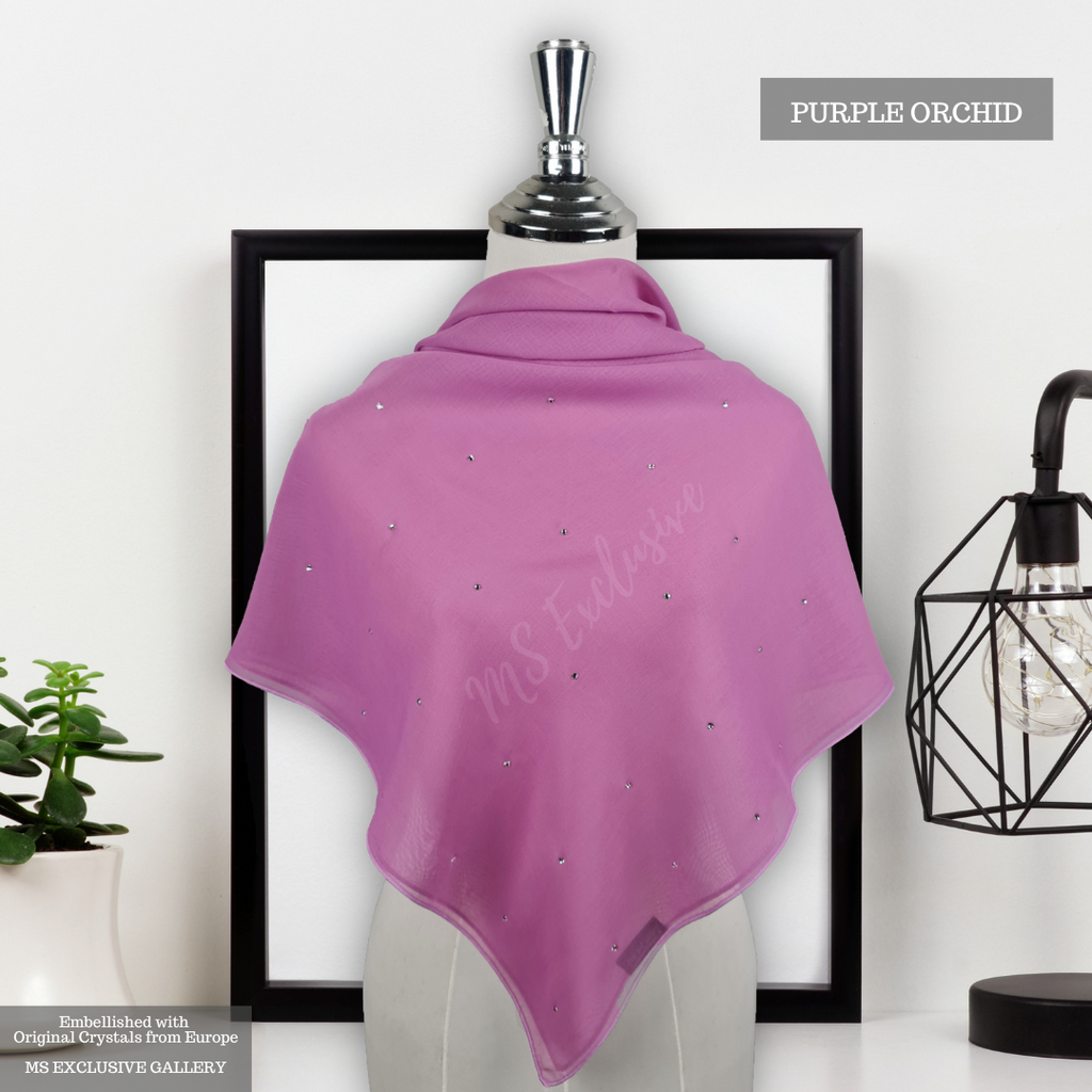 Tudung Bawal Tabur Crystal SWA (Bawal No 1)