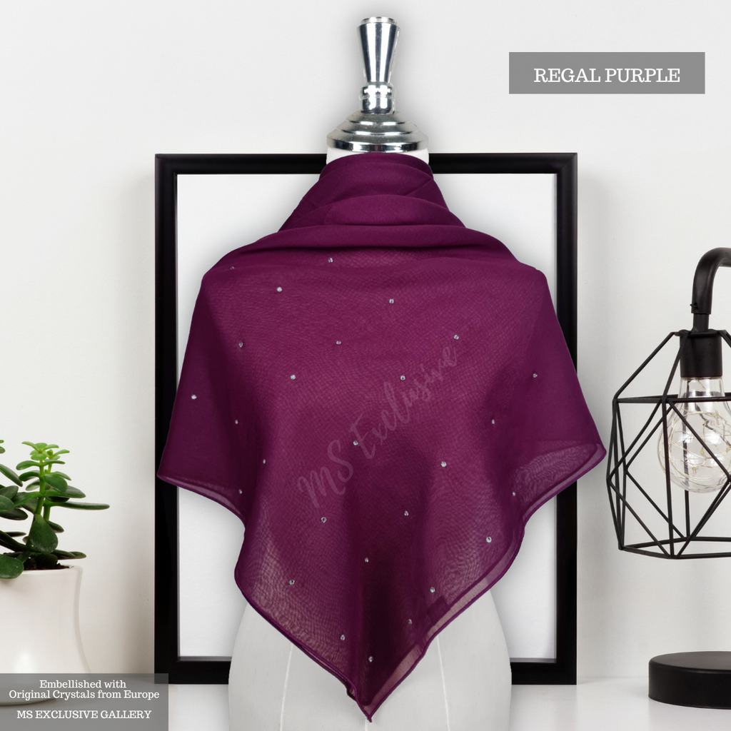 Tudung Bawal Tabur Crystal SWA (Bawal No 1)