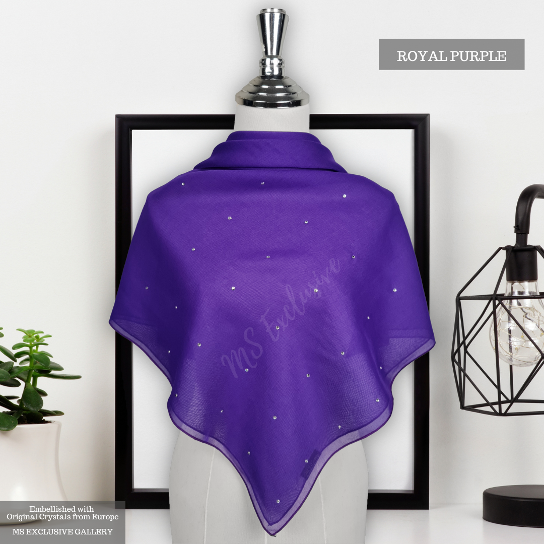 Tudung Bawal Tabur Crystal SWA (Bawal No 1)