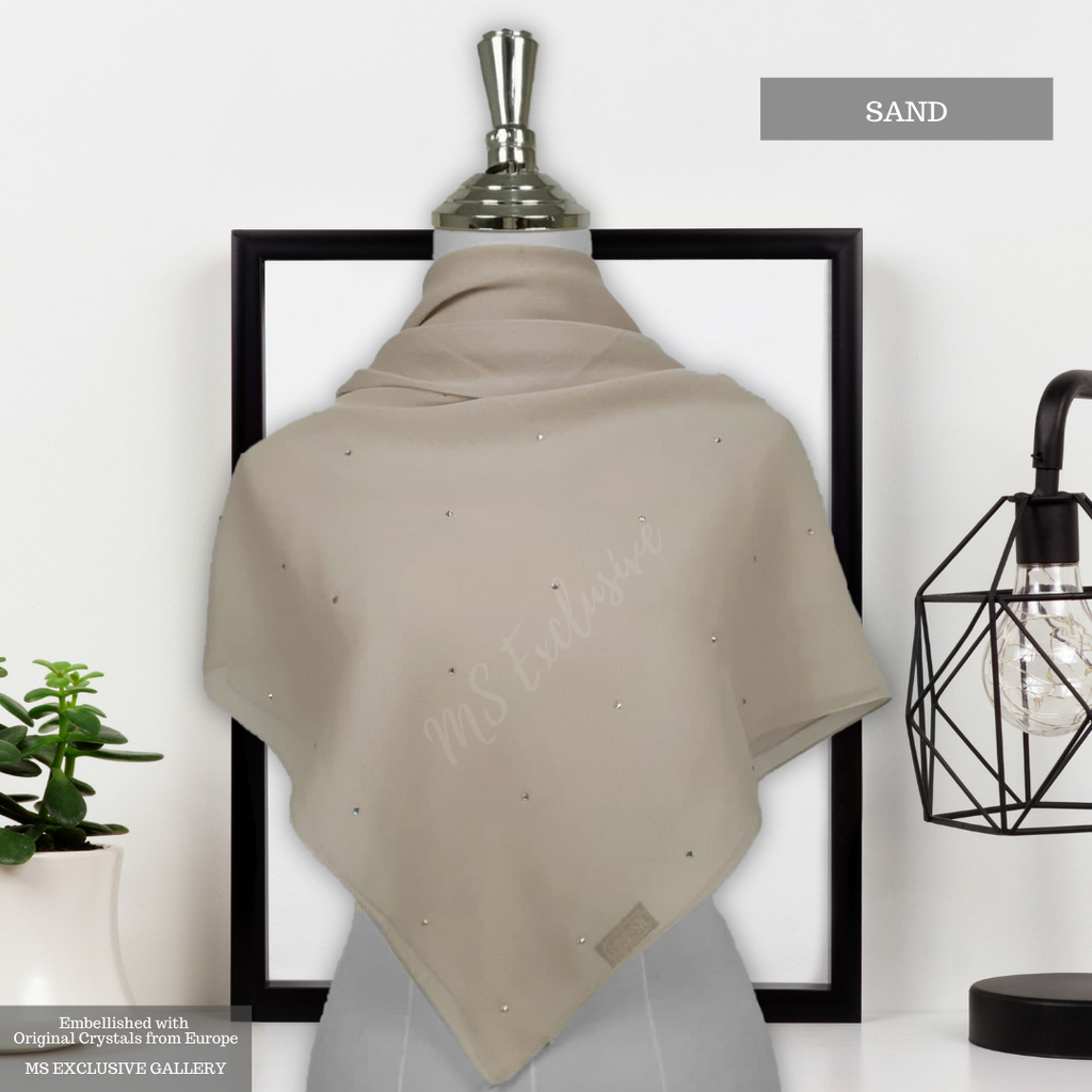 Tudung Bawal Tabur Crystal SWA (Bawal No 1)