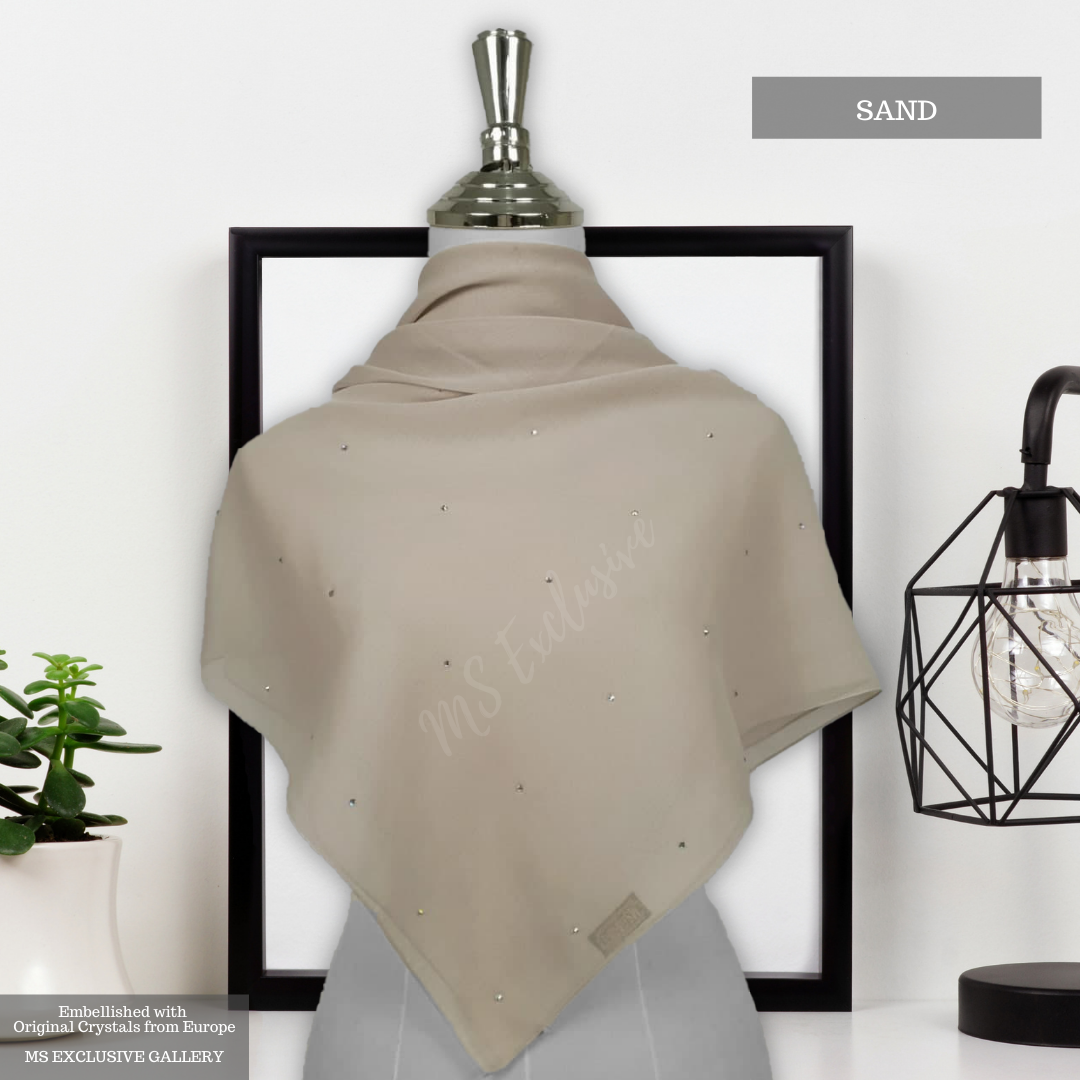 Tudung Bawal Tabur Crystal SWA (Bawal No 1)