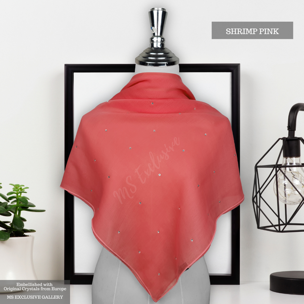Tudung Bawal Tabur Crystal SWA (Bawal No 1)